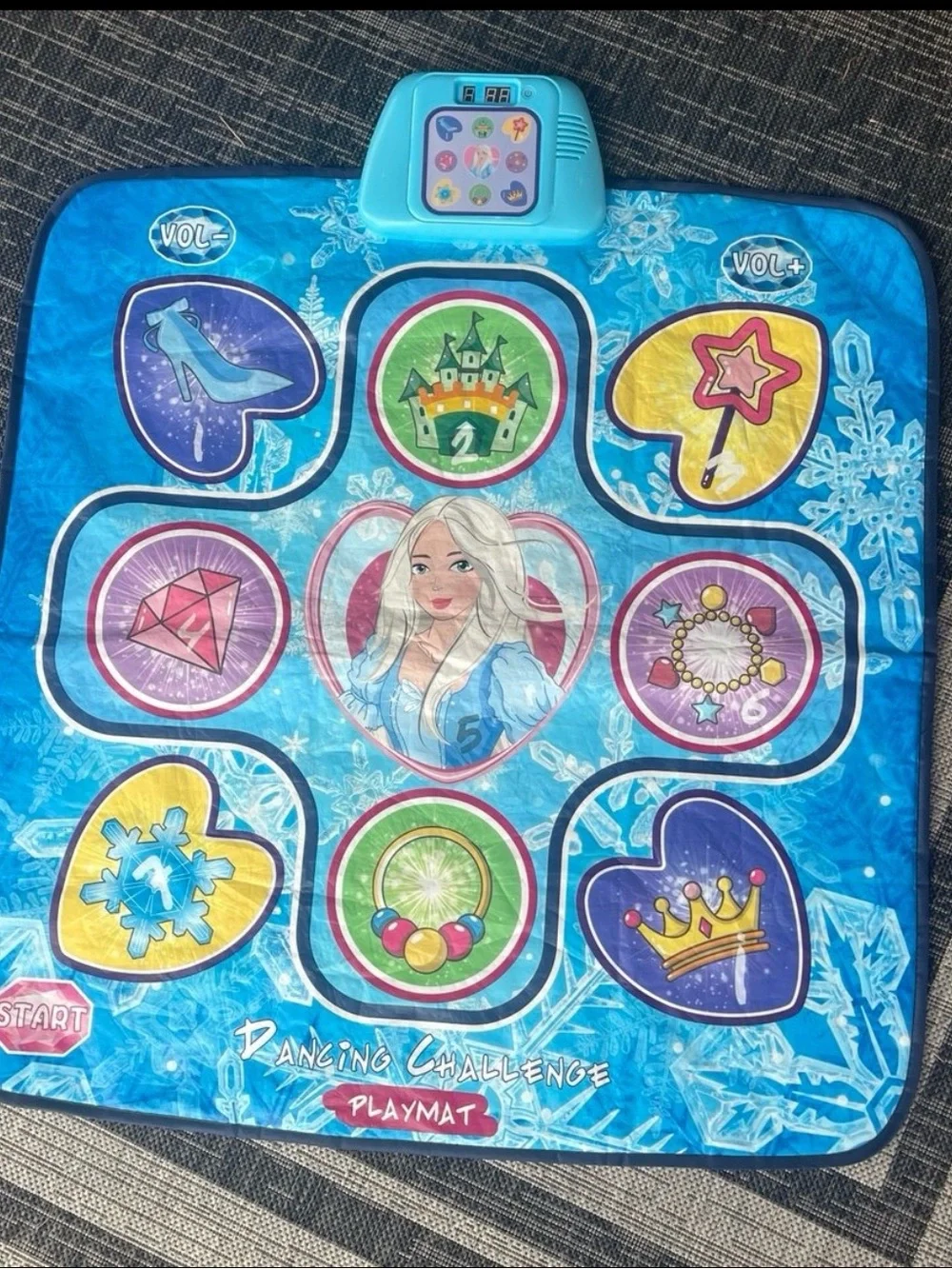 Kids Snow Princess Dance Challenge Playmat - Interactive Music Dance Game
